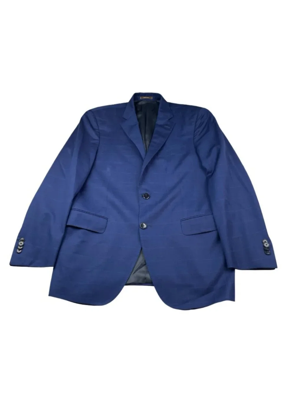 Peter Millar Men's 100% Wool 2-Button Blazer Jacket Blue Windowpane Plaid • 40R